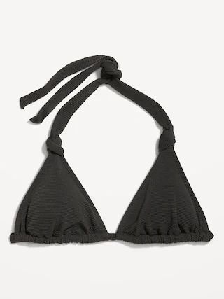 Pucker Triangle Halter Bikini Swim Top for Women | Old Navy (US)