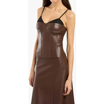 We Wore What Corset Vegan Leather Top Brown | eBay | eBay US