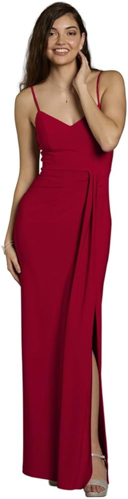 David's Bridal Jersey V-Neck Ruched Sheath Dress | Amazon (US)