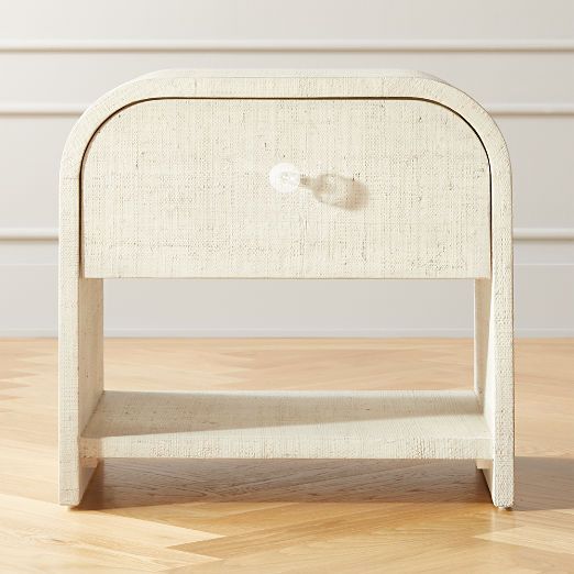 Archer White Lacquered Linen Nightstand with Drawer + Reviews | CB2 | CB2