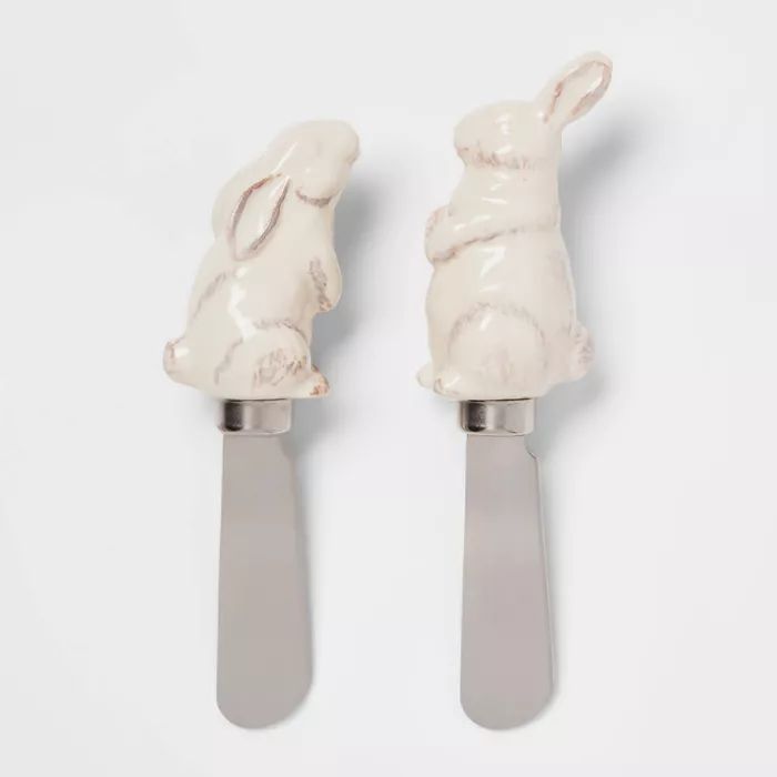 2pc Stainless Steel Bunny Cheese Spreader Tool Set - Threshold&#8482; | Target