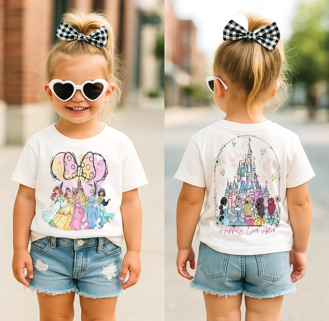 Watercolor Disney Castle Kids Shirt, Princess Happily Ever After Tee, Disney World Outfit for Gir... | Etsy (US)