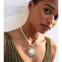 Cream Sun Pendant Rope Necklace New Look | New Look (UK)