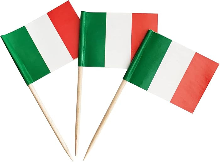 100 Pack Italy Flag Italian Toothpick Flags, Cocktail Picks Mini Stick Cupcake Toppers Country Pi... | Amazon (US)