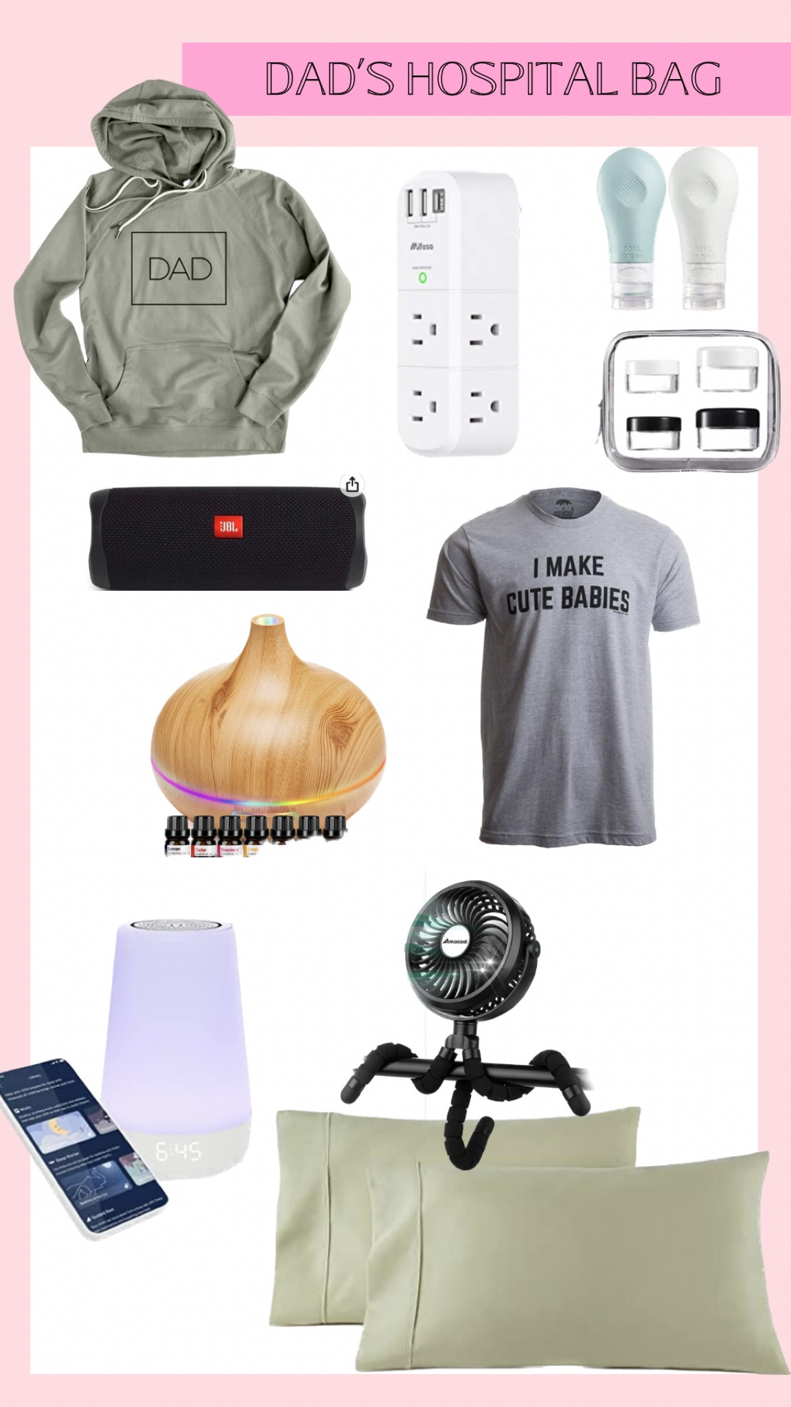 Dad’s hospital bag birth necessities 