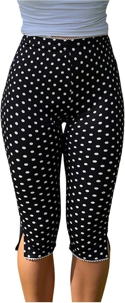 Verdusa Women's Capri Leggings High Waisted Knee Length Shorts Capri Pants | Amazon (US)