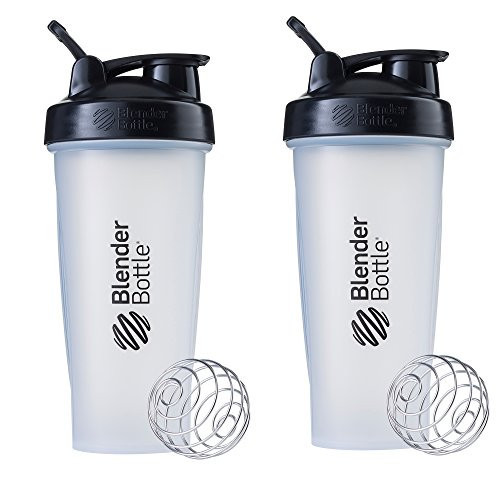 BlenderBottle Classic Shaker Bottle Perfect for Protein Shakes and Pre Workout, 28oz,Clear/Black (Pack of 2) | Amazon (US)