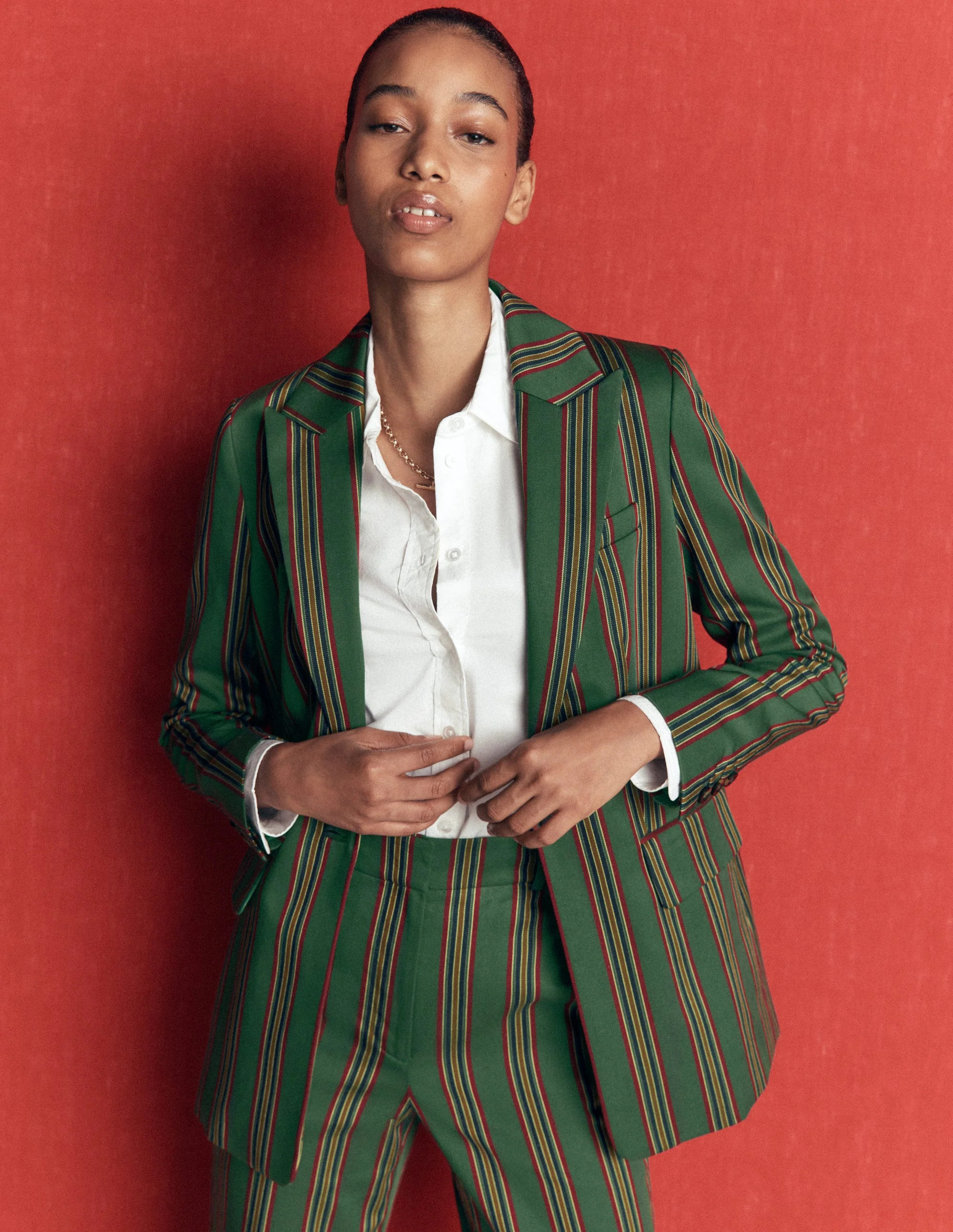 Woodbridge Tailored Blazer-Green, Collegic Stripe | Boden (US)
