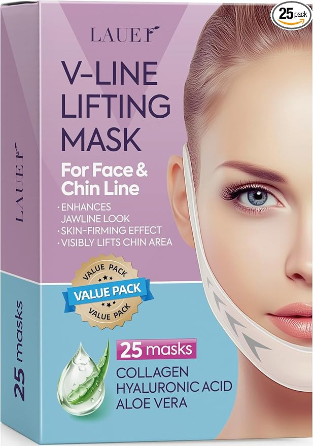 V Shaped Contouring Face Mask Line Shaping Lifting Belt Neck Reduction Jawline Lift Tape Enhancer... | Amazon (US)