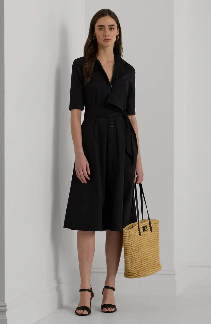 Belted Cotton Blend Shirtdress | Nordstrom