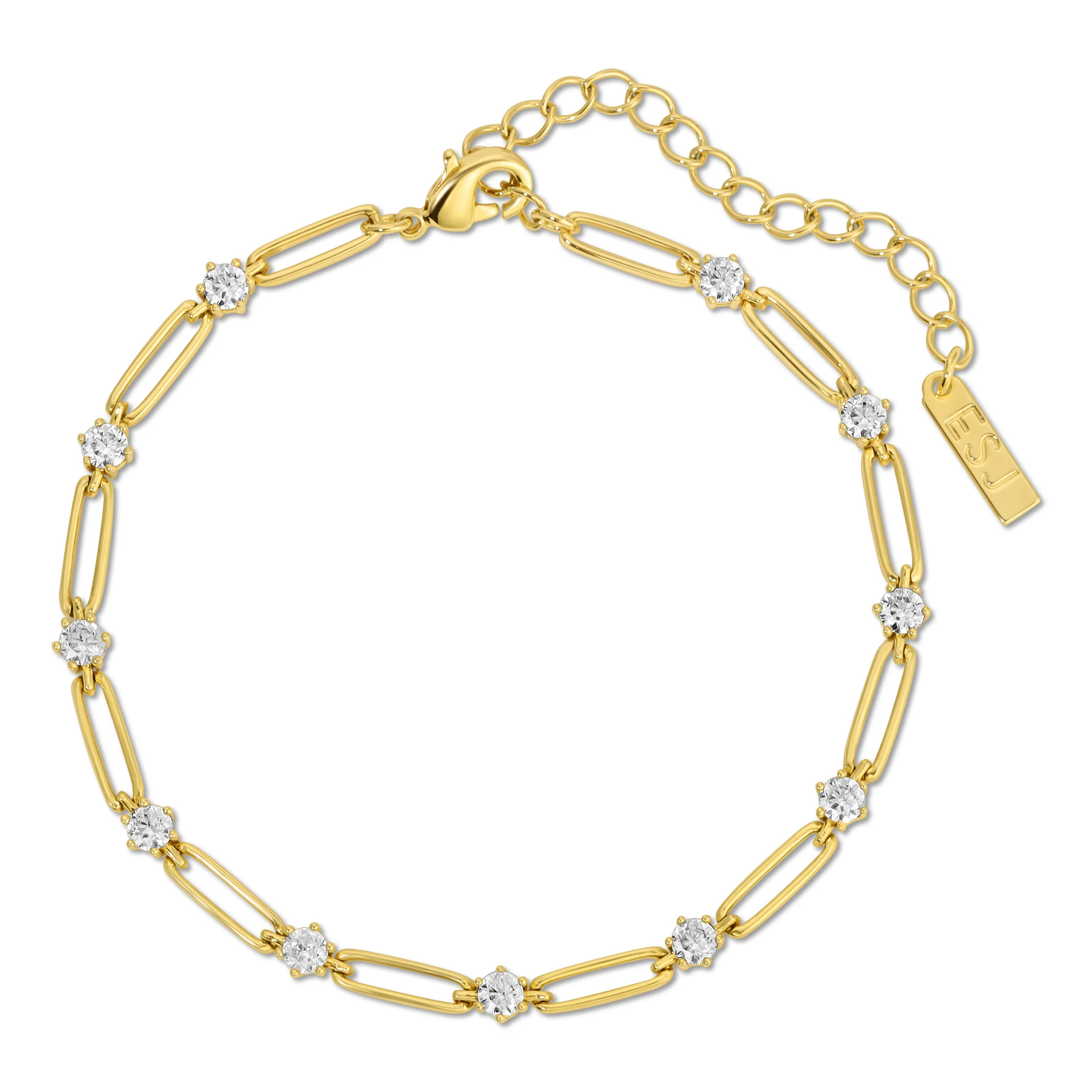 Sparkle Link Bracelet - Gold | Elizabeth Stone Jewelry
