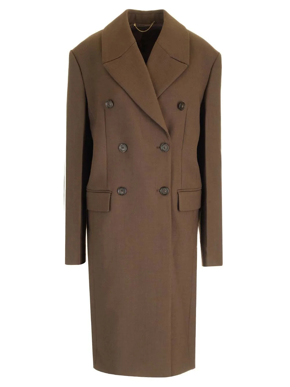 Totême Broad Double-Breasted Midi Coat | Cettire Global