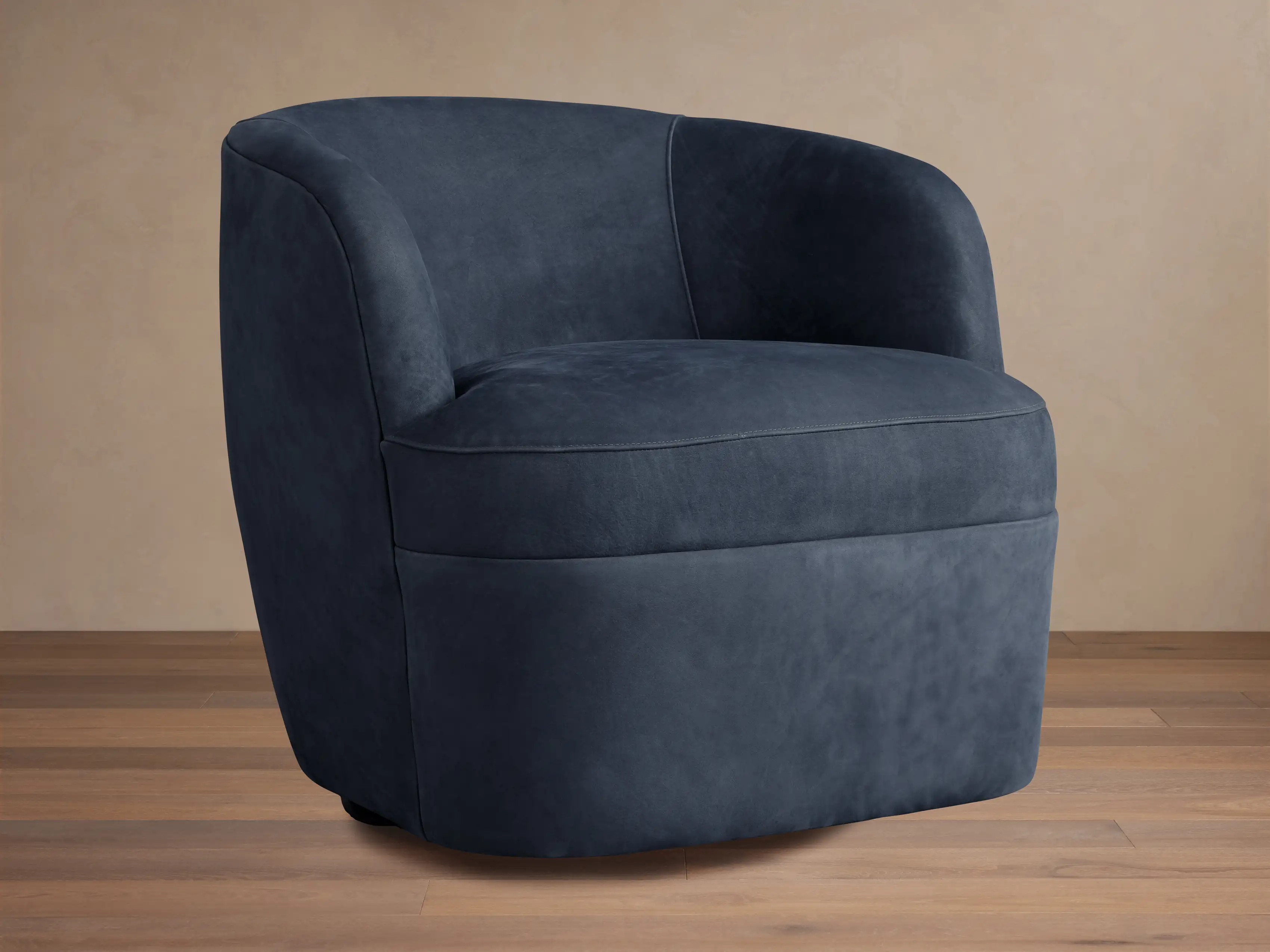 Mercer Nubuck Leather Swivel Chair | Arhaus
