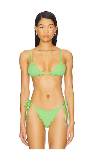 Tanning Mojito Bikini Top in Green Scrunch | Revolve Clothing (Global)