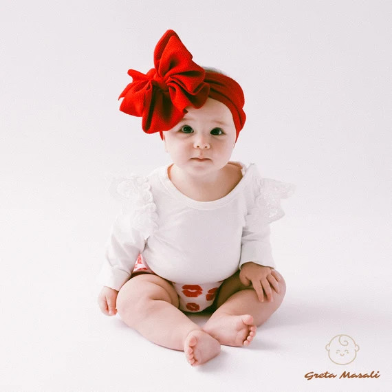 Red Big Messy Bow Headband/ Head Wrap | Etsy (US)