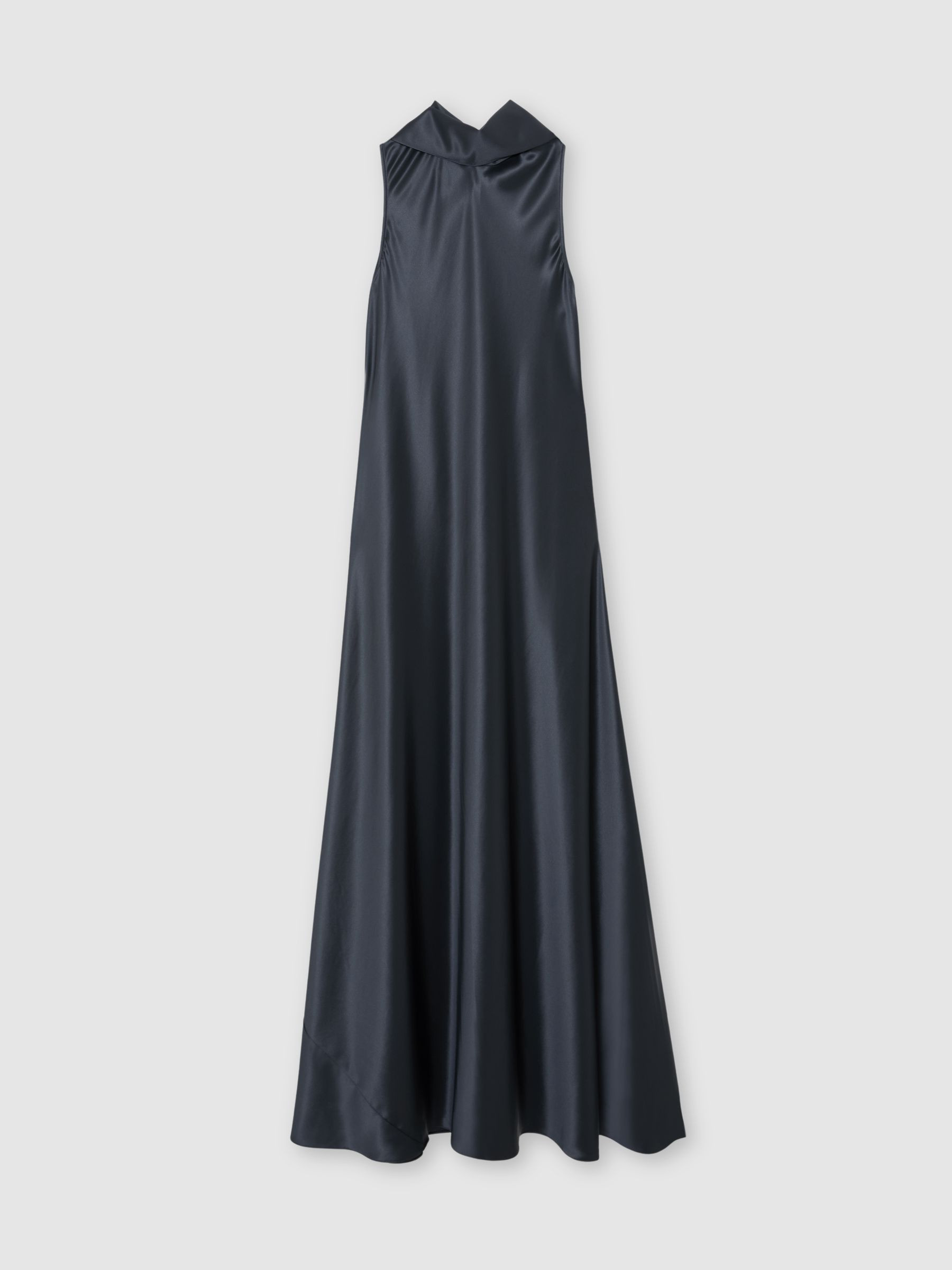 Reiss Satin Cape Maxi Dress in Grey - REISS | Reiss UK