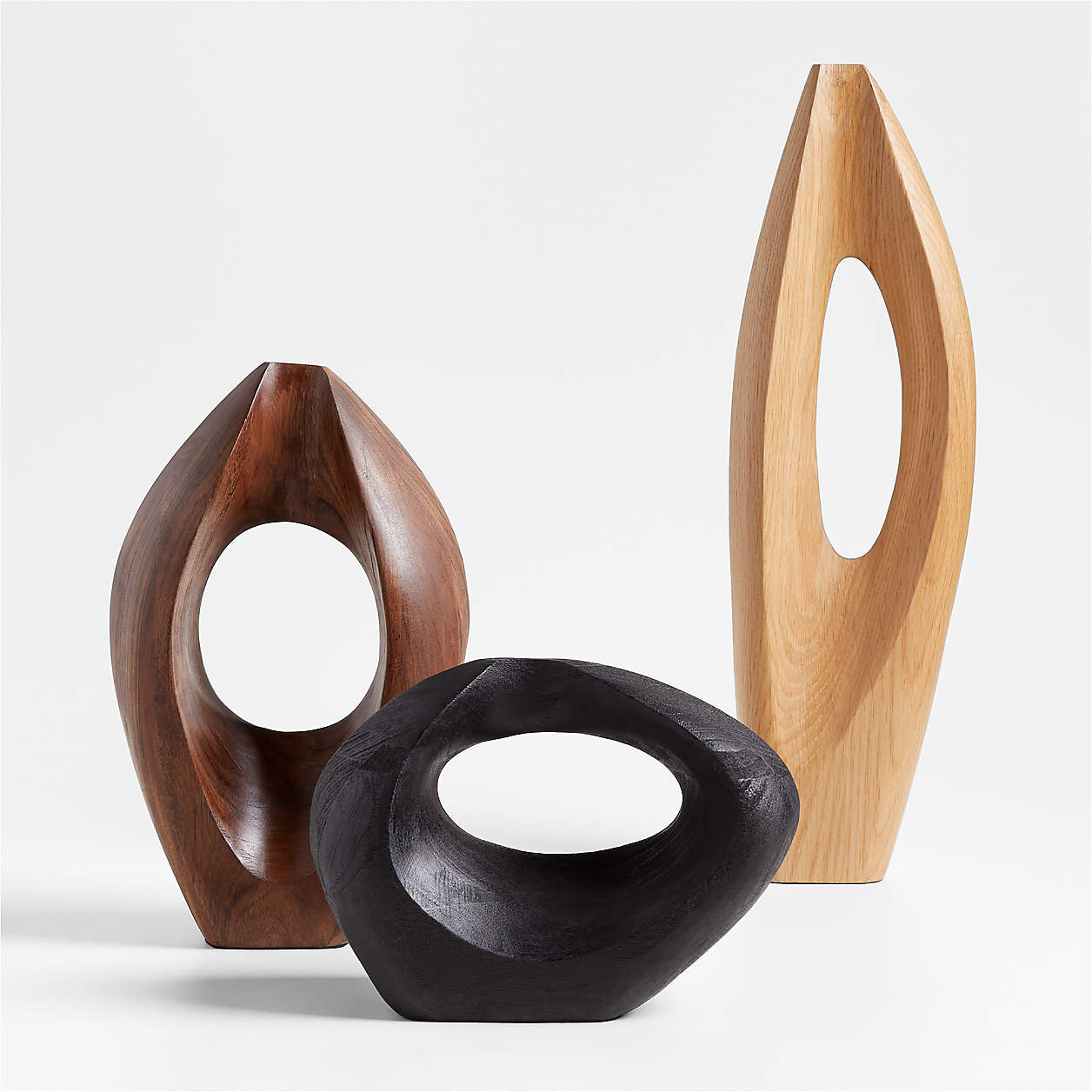 Izumo Dark Wood Decorative Sculpture 8" + Reviews | Crate & Barrel | Crate & Barrel