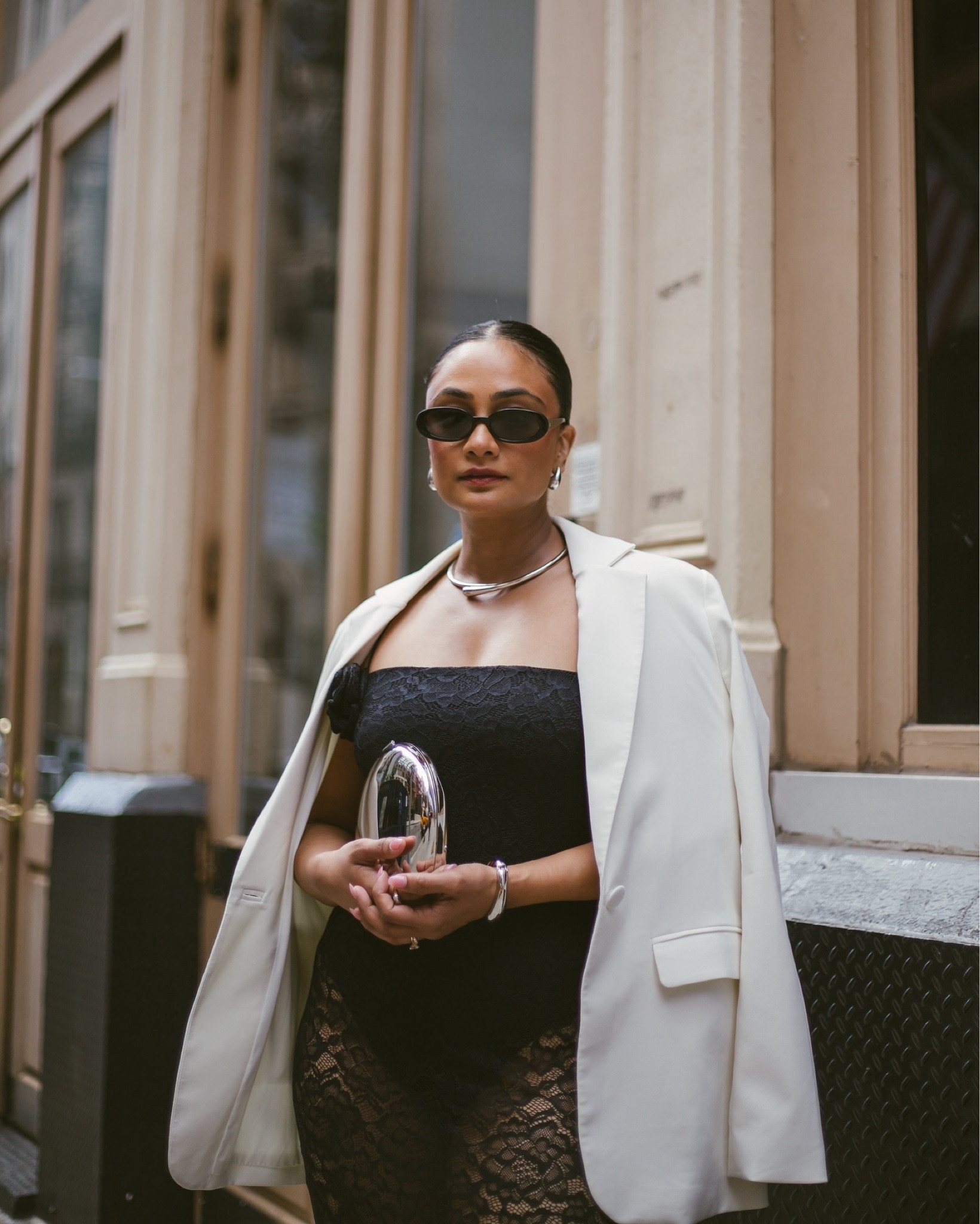 Understated sophistication: black lace, white blazer, and sleek city vibes

#LTKFindsUnder100 #LTKStyleTip #LTKSeasonal