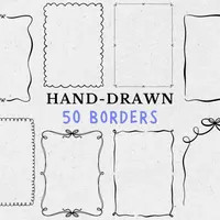 25 Hand Drawn Border Illustrations Digital Download Border Line Drawings SVG PNG Illustrations Bo... | Etsy (US)
