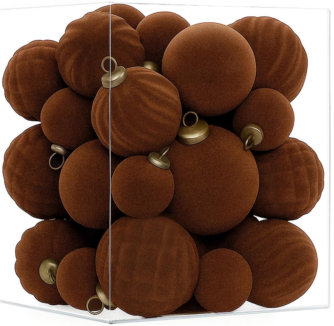 XmasExp 36PCS Velvet Christmas Ornaments Set Mixed Flocked Balls Ornaments Shatterproof Christmas... | Amazon (UK)