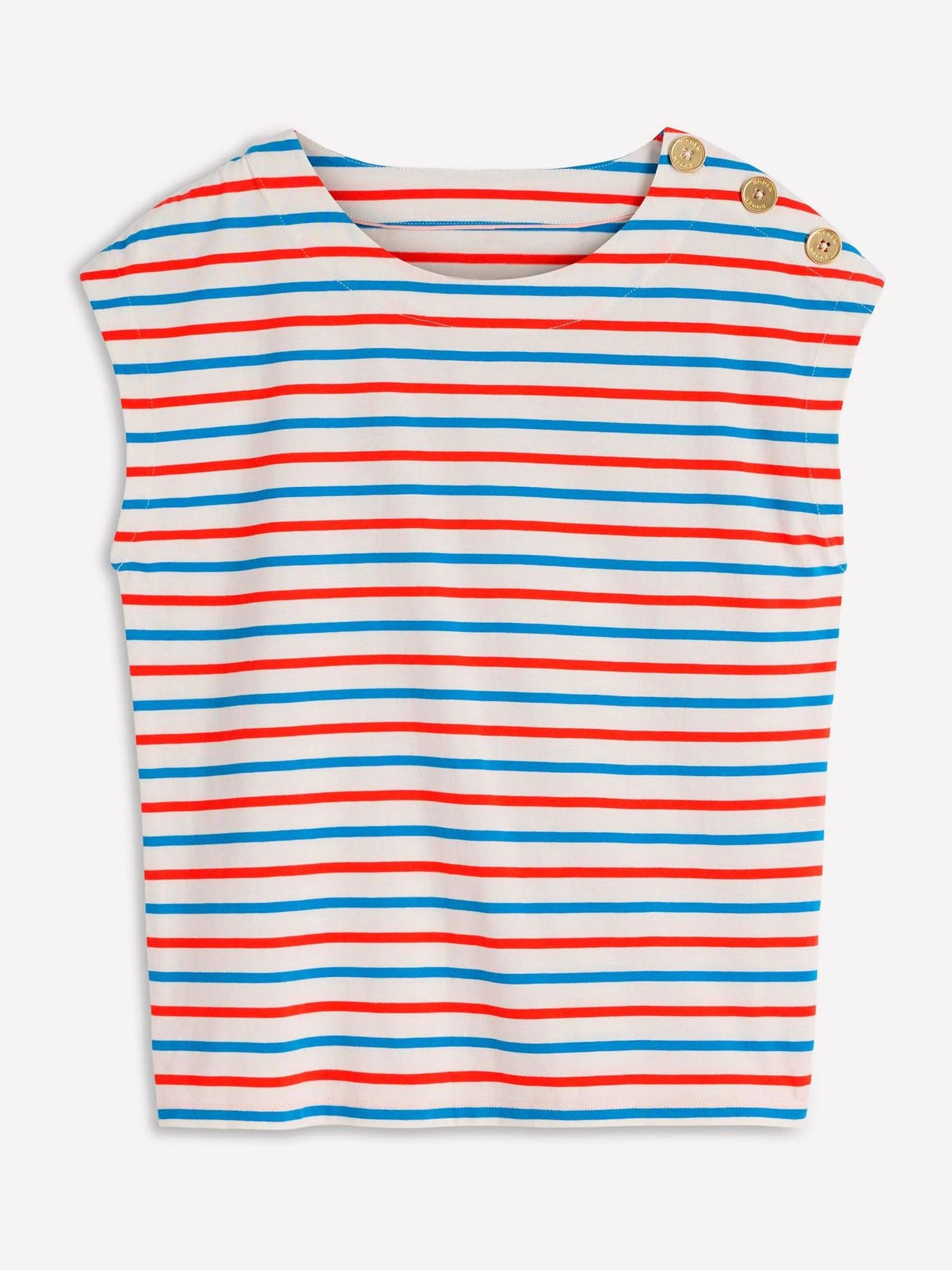 Boden Boden Orange Button Detail T-Shirt | Next US