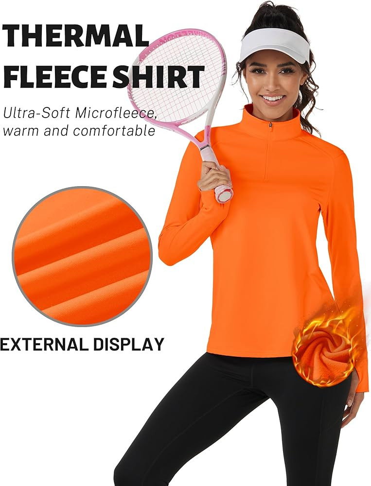 TACVASEN Women's Quarter Zip Sweatshirt Fleece Long Sleeve Workout Pullover | Amazon (US)