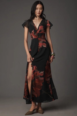 Hutch Nia Short-Sleeve V-Neck Maxi Dress | Anthropologie (US)