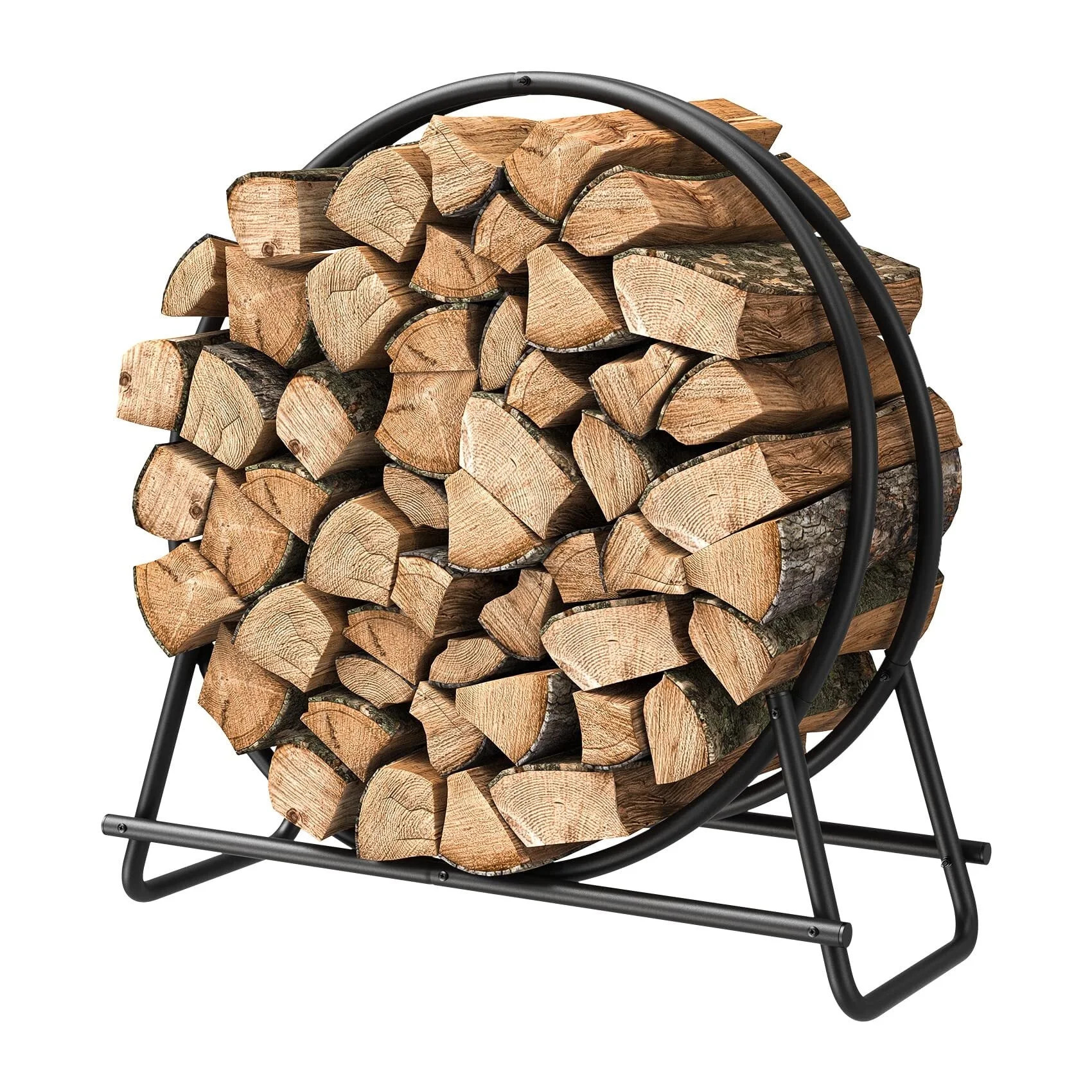 JOZ 41 inch Firewood Rack - Indoor Outdoor Log Holder for Neat and Easy Wood Storage - Sturdy Tub... | Walmart (US)