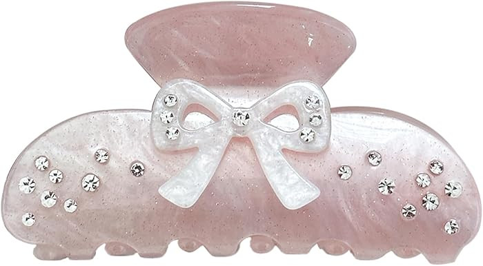 Bow Hair Claw Clips for Women, Non-Slip Sparkling Hair Clamps for Thick Hair, Strong Hold Hair Ac... | Amazon (US)