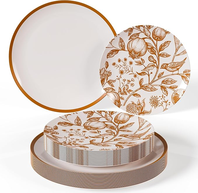 Trendables 40 Piece Plastic Disposable Plates Set For 20 Guests I 20 X 8 Inch Dessert Plates & 20... | Amazon (US)