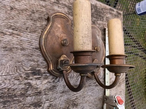 Antique Victorian Art Deco Brass Wall Sconce Pair | eBay US