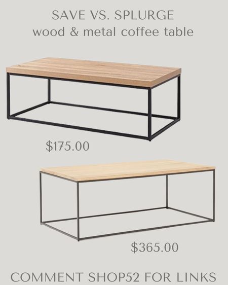 Save versus splurge coffee tables. One is from Amazon and one from West Elm. I have the West Elm one  

#LTKsalealert #LTKFind #LTKhome