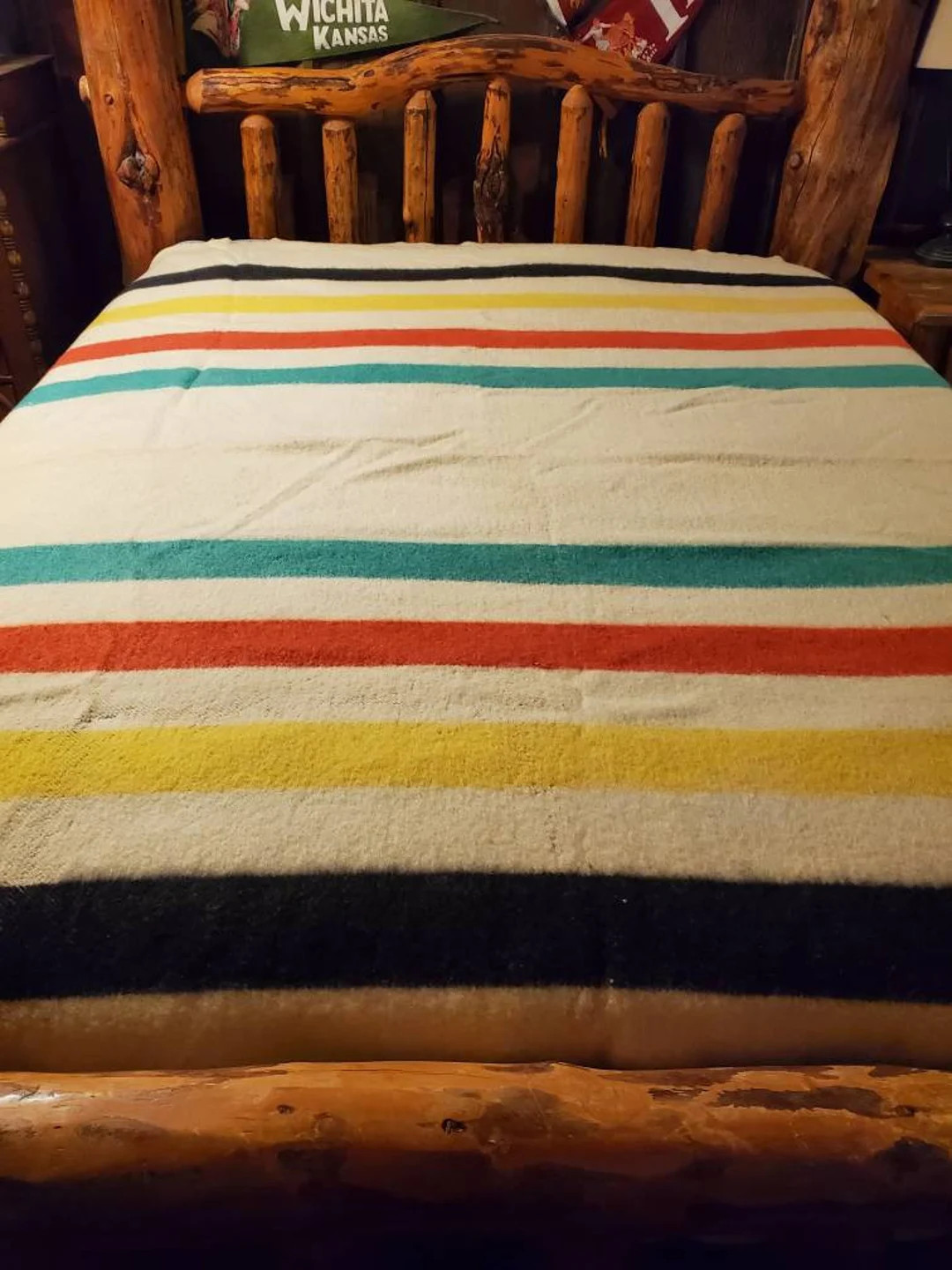 Vintage Mid Century Polar Star Wool Camp Blanket Hudson Bay Style | Etsy (US)