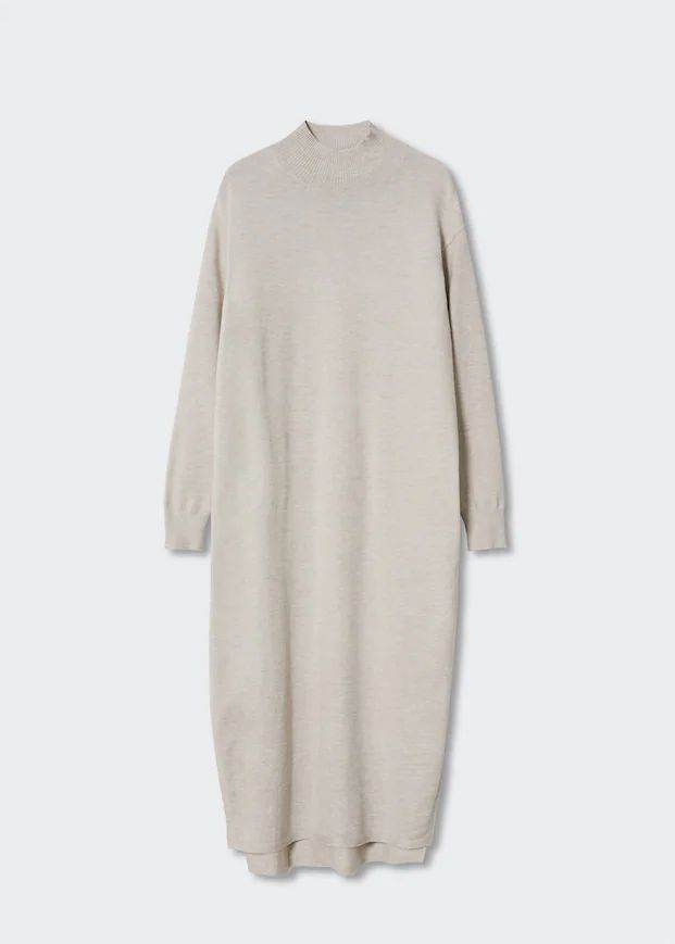 Knitted perkins neck dress -  Women | Mango USA | MANGO (US)