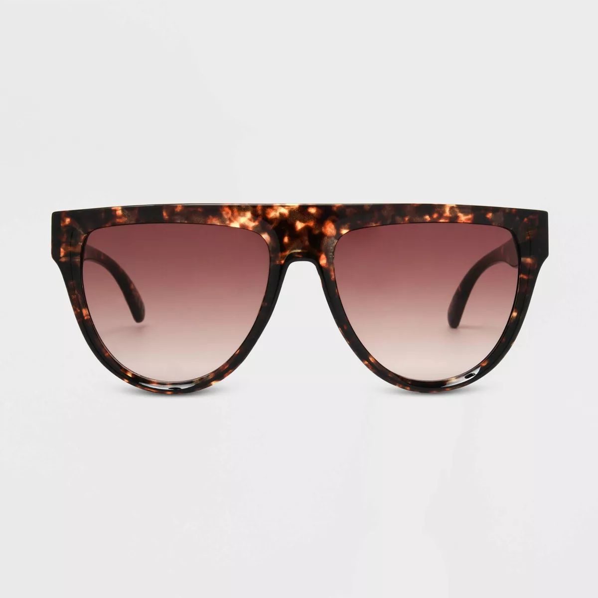 Women's Shiny Plastic Shield Sunglasses with Gradient Lens - Universal Thread™ Brown/Tortoise P... | Target
