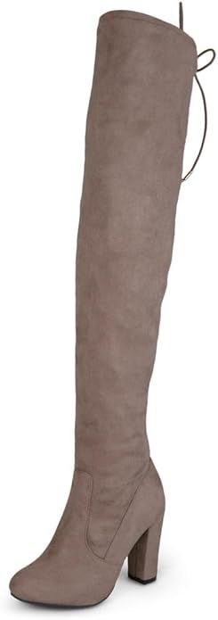 Journee Collection Womens Regular and Wide-Calf Faux Suede Over-The-Knee Boots | Amazon (US)