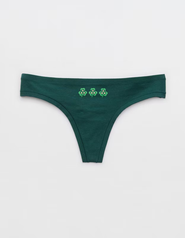 Superchill St. Paddy's Day Cotton Thong Underwear | Aerie