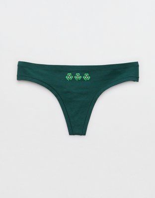 Superchill St. Paddy's Day Cotton Thong Underwear | Aerie