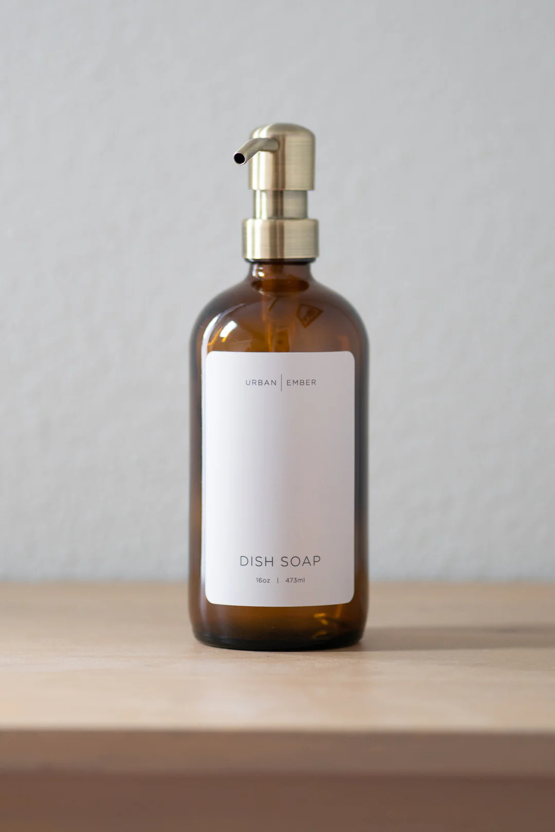 Minimalist Collection - Amber Glass Ivory Hand Wash, Dish Soap or Hand Lotion Dispenser | Urban Ember