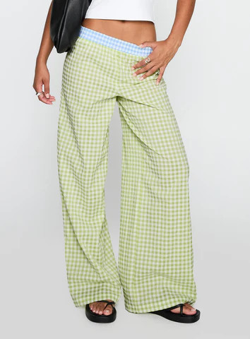 Neevie Wide Leg Pants Green | Princess Polly US