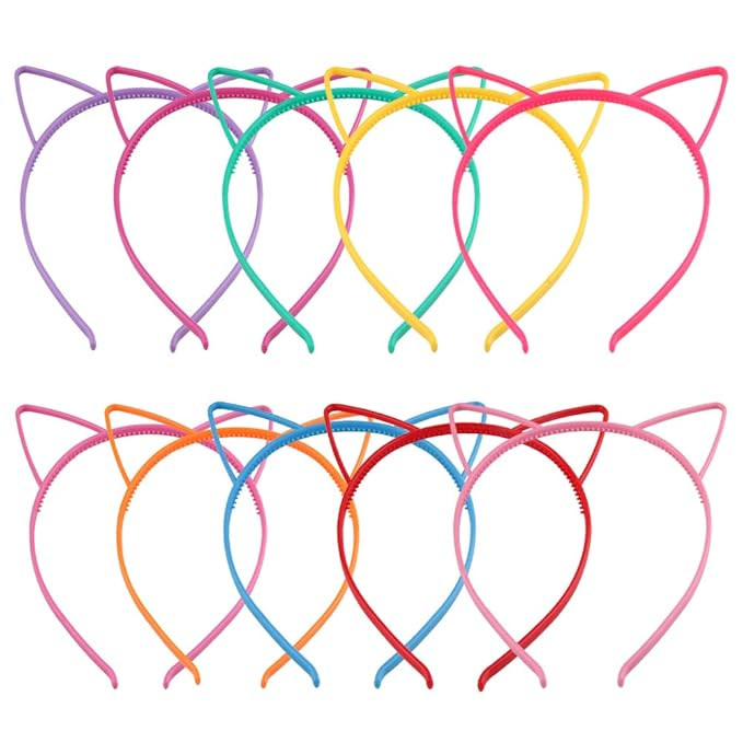 Candygirl Girls Plastic Headbands Cat Ear Headbands for Girls Women Cat Ear Hair Hoops Hair Acces... | Amazon (US)