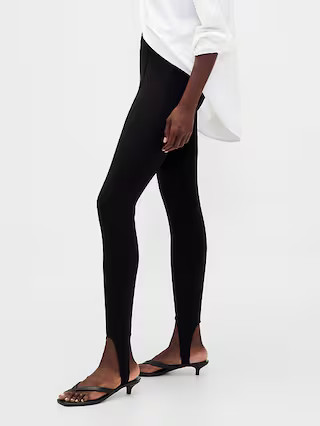 High Rise Double Knit Stirrup Pants | Gap (US)