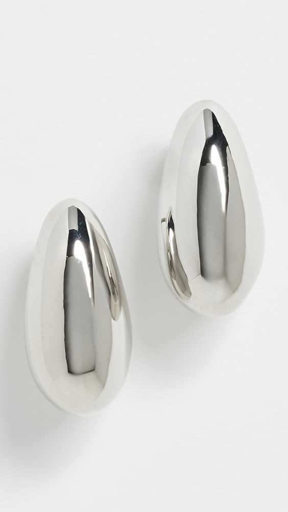 Silver Tapered Hoop Pierced Earrings | Shopbop