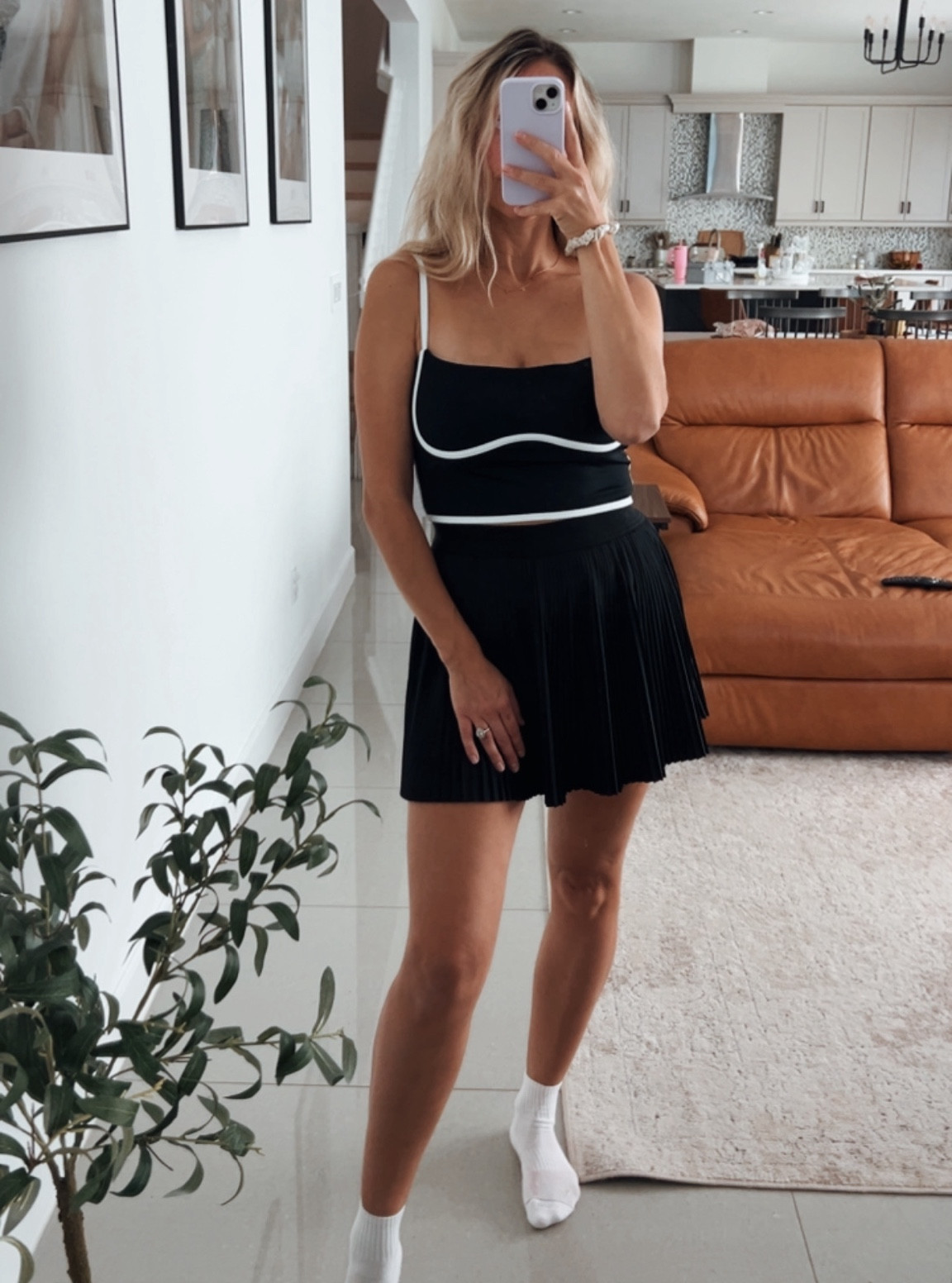 Mom of three OOTD. Large in the top (would do medium after done breastfeeding), small in skort. 

Athleisure, mom fit, black skirt, Meredith Blake, Amazon find, old navy, what to wear 

#LTKSaleAlert #LTKStyleTip #LTKActive