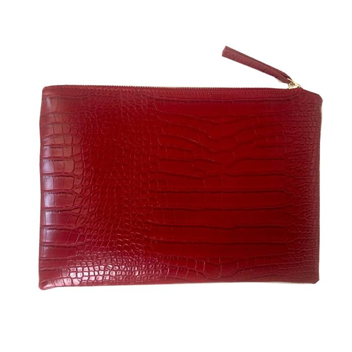 NIGEDU Women Clutches Crocodile Grain PU Leather Envelope Clutch Bag | Amazon (US)
