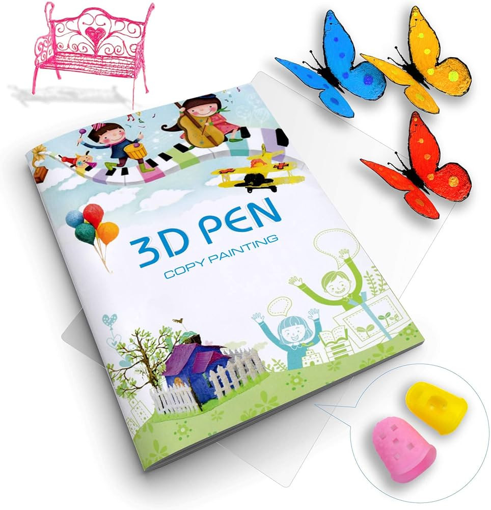 SONGTIY 3D Printing Drawing Book for Kids, Reusable 40 Colorful Patterns, Thick Paper Template wi... | Amazon (US)