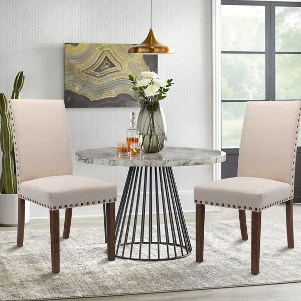 Bontrager Linen Parsons Chair (Set of 2) | Wayfair North America