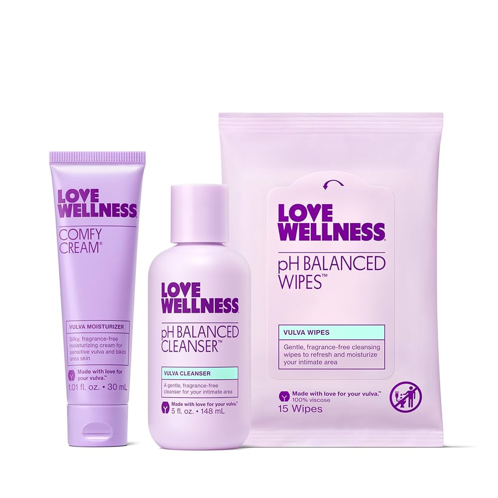 Love Wellness Skincare for Down There Bundle | Gentle pH Balancing Cleanser, Moisturizing Comfy C... | Amazon (US)