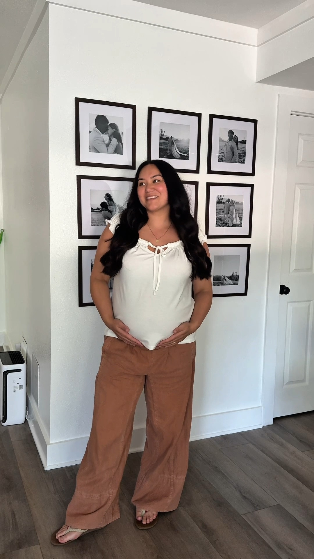 37 weeks pregnant OOTD, loving these pants my whole pregnancy! 

Pants: size M // TTS, fold the waistband over to sit under the bump 
Top: size L

#LTKBump #LTKmomlife #LTKootd
