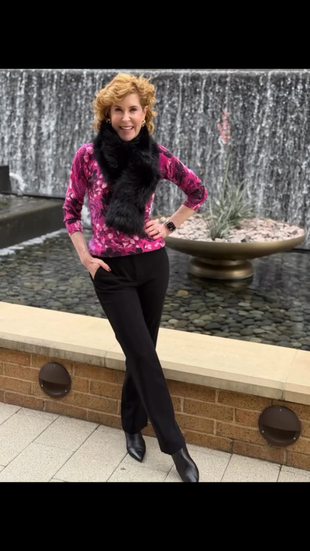 Festive fashion never looked so fabulous!
🖤🩷
My cashmere floral sweater, glam faux-fur stole, and sleek black booties make a great winter look!

#LTKSeasonal #LTKOver40 #LTKFindsUnder100
